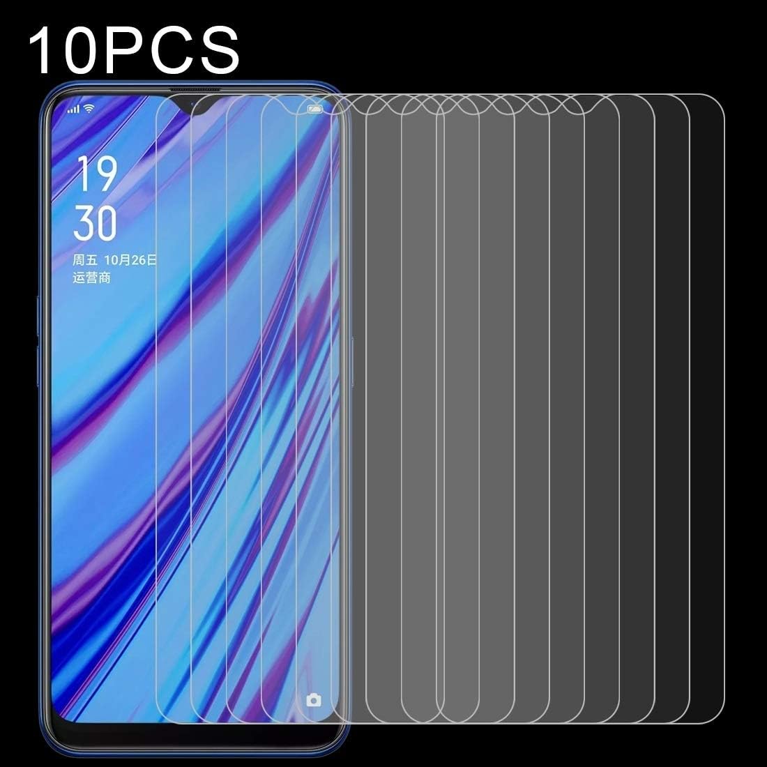 Zhouzl Mobile Phone Tempered Glass Film 10 PCS 2.5D Non-Full Screen Tempered Glass Film for Oppo A9 2020 Tempered Glass Film
