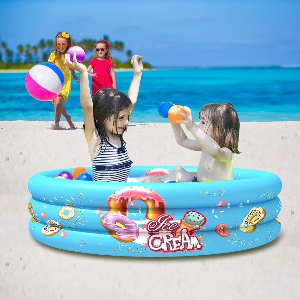 Pools & Water Toys Kids & Toddler with Foot Pump Unique Donut Swimming