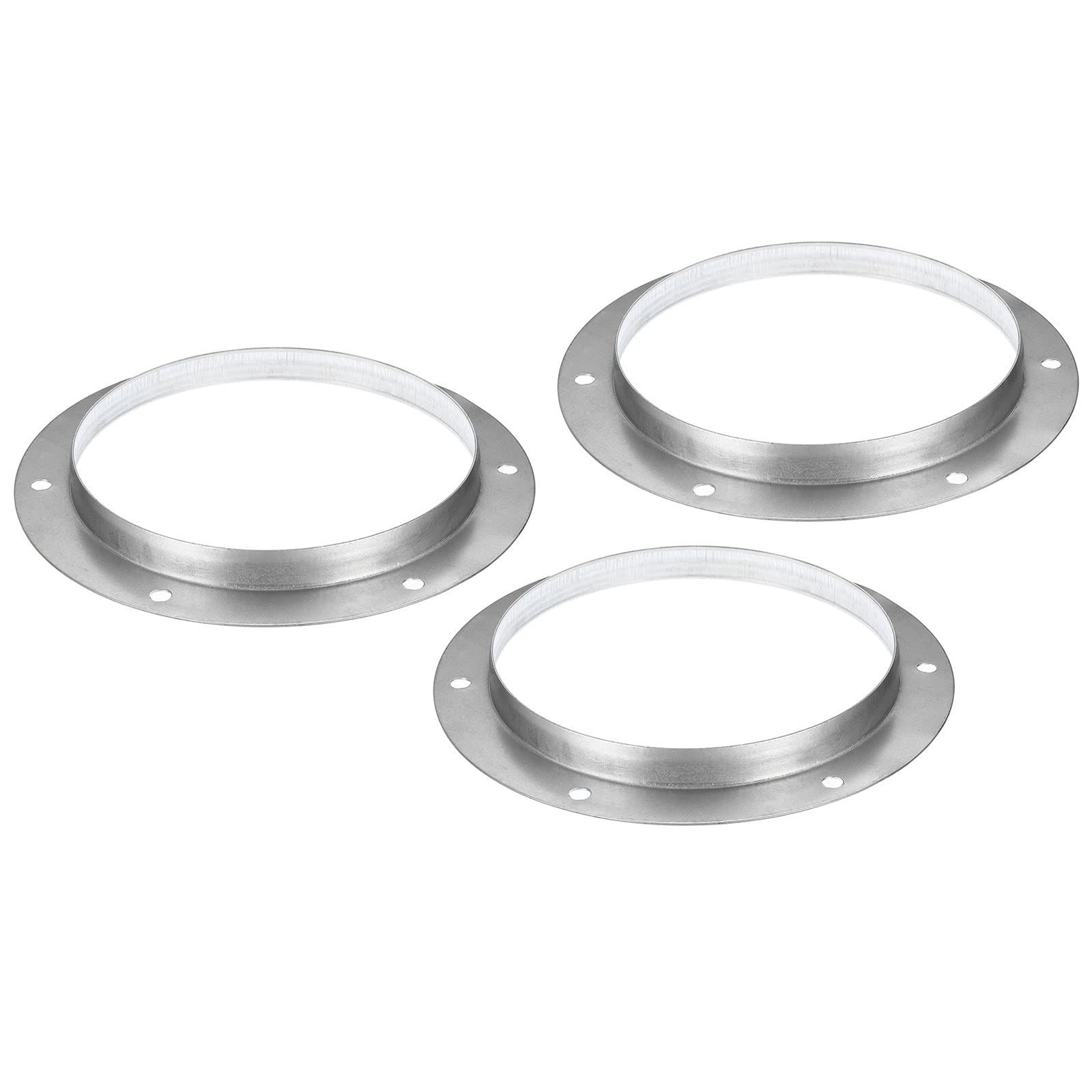 PATIKIL 7" Duct Connector Flange, 3 Pack Metal Straight Pipe Exhaust Flange Duct Mounting Plate for Heating Cooling Ventilation HVAC System