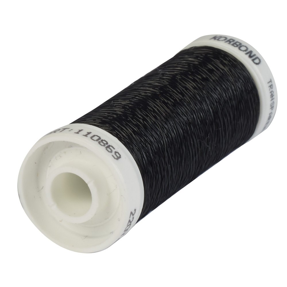 KORBOND Black Transparent Thread- 1000m Thread - 5 x 200m Spools – Colour Blend with Dark Fabrics- Ideal for Embroidery, Repairs, Crafting, Beading Hand Sewing, Quilting, Sewing Machine