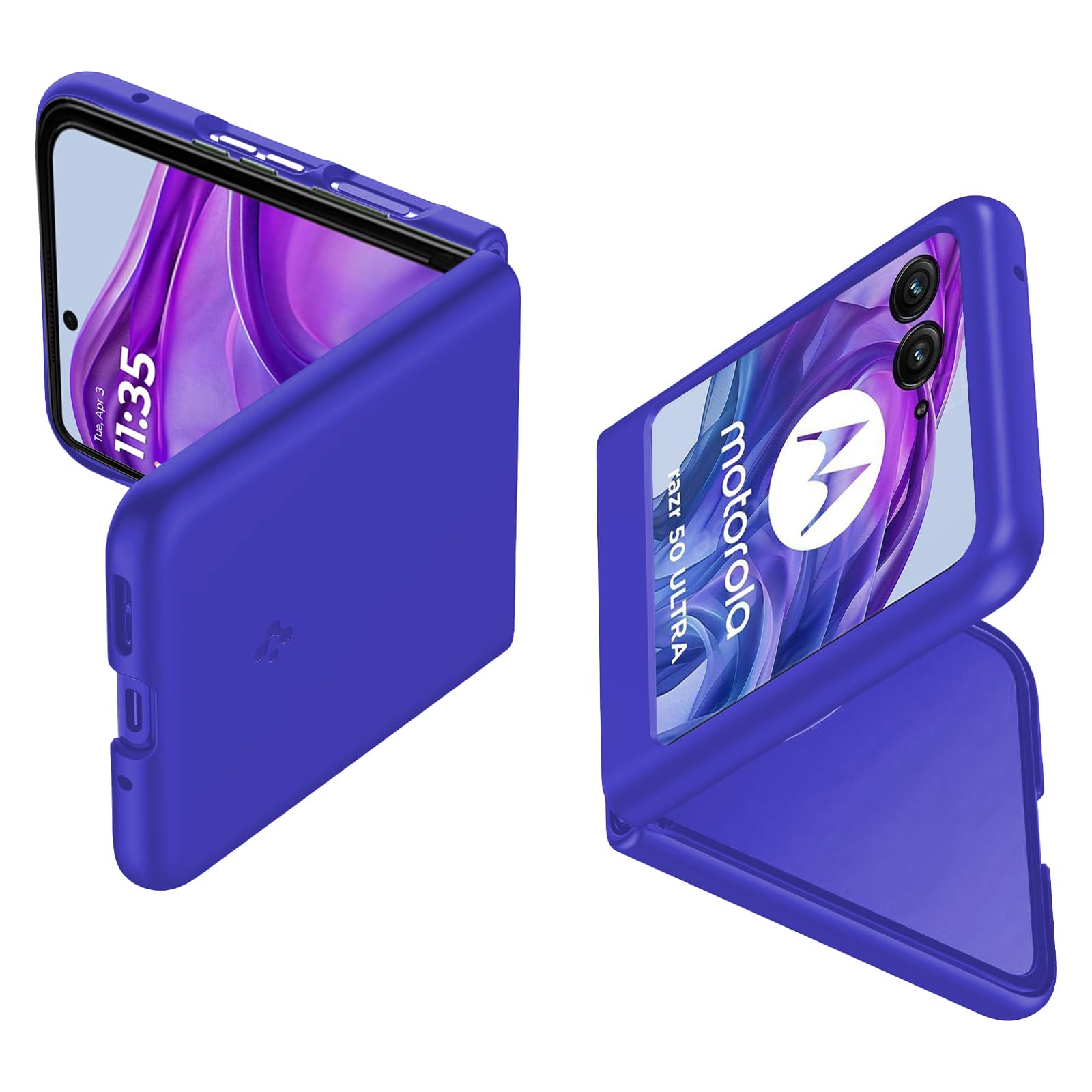 KUSINHOKA Case for Motorola Razr 50 Ultra,Cover Hard PC Bumper Cover Ultra-Thin Drop Resistant Shockproof Bumper Anti-Scratch Frosted Silky-Soft Touch,Blue