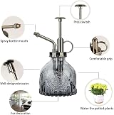ZIUHEOA Plant Mister Glass Watering Spray Bottle 6.4 Inch 200ml Grey view 2