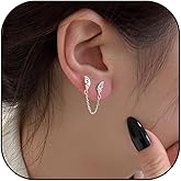 Gold Butterfly Earrings for Women Chain Dangle Earrings Butterfly Stud Earrings Double Piercing Earrings Hypoallergenic Earrings Jewelry Gift