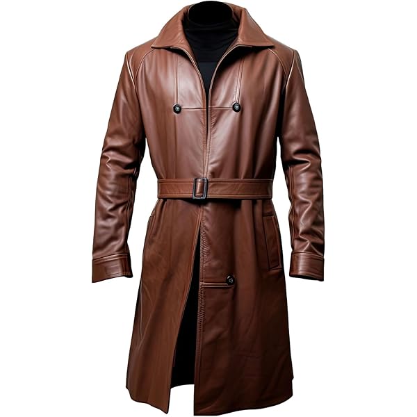 Men'S Military Work Trench Coat Long Wool Blend Overcoat Casual
