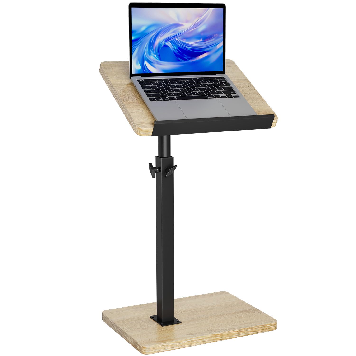 Photo 1 of IBUYKE C Shaped Side Table, Angle Adjustable, 360° Swivel Height Adjustable End Table for Small Spaces, for Phone Computer & Tablet, Modern Small Coffee Snack Table for Sofa/Bed, Natural UTVT004R