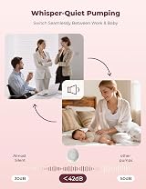 Momcozy M9 Hands-Free Breast Pump Gray, Portable Double Electric view 6