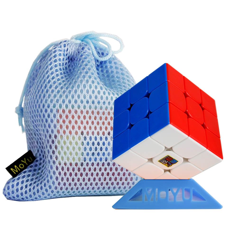 Oostifun OJIN MoYu MoFang JiaoShi 2021 RS3M 3x3x3 MagLev Version Cube Cubing Classroom 2021 MF3RS3M 3X3 MF3 RS3 M V3 Cube Puzzle with One Cube Tripod and One Cube Bag (Multi Color)