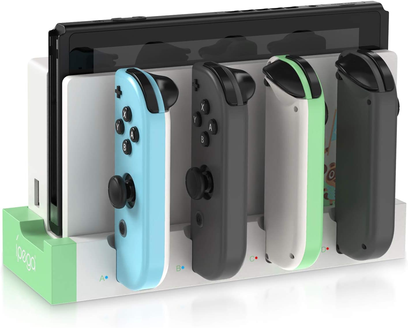 Compatible for Nintendo Switch JoyCon Charging Dock, Support 1-4pcs Joy Con, Charger Stand Station with Individual LED Indicator for Nintendo Switch Joy-Con