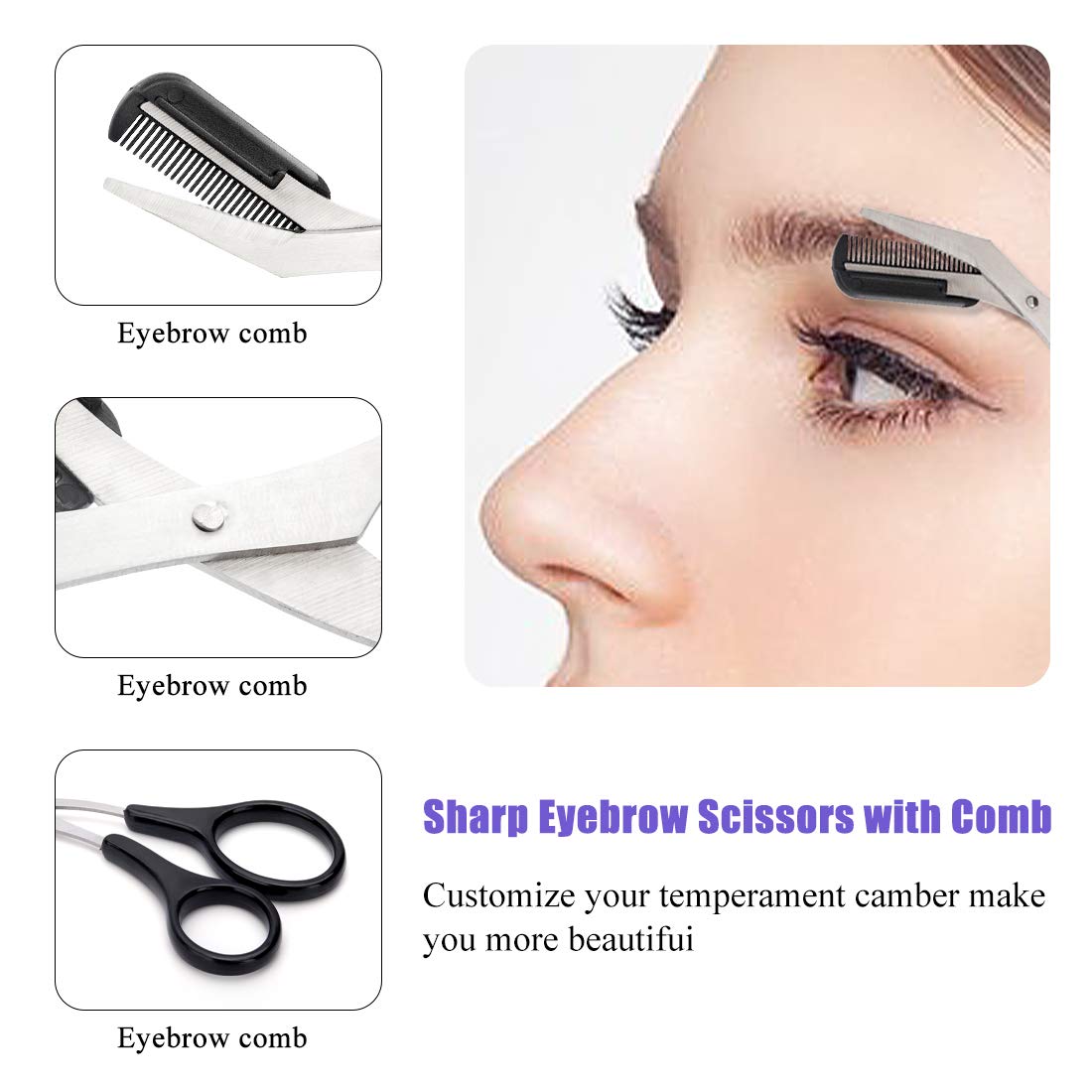 9 in 1 Eyebrow Grooming Kit - LIONVISON Professional Eyebrow Kit Including Eyebrow Razor, Eyebrow Brush, Tweezers, Eyebrow Trimmer, Eyebrow Scissors, Eyebrow Comb and 3 Eyebrow Card: Beauty