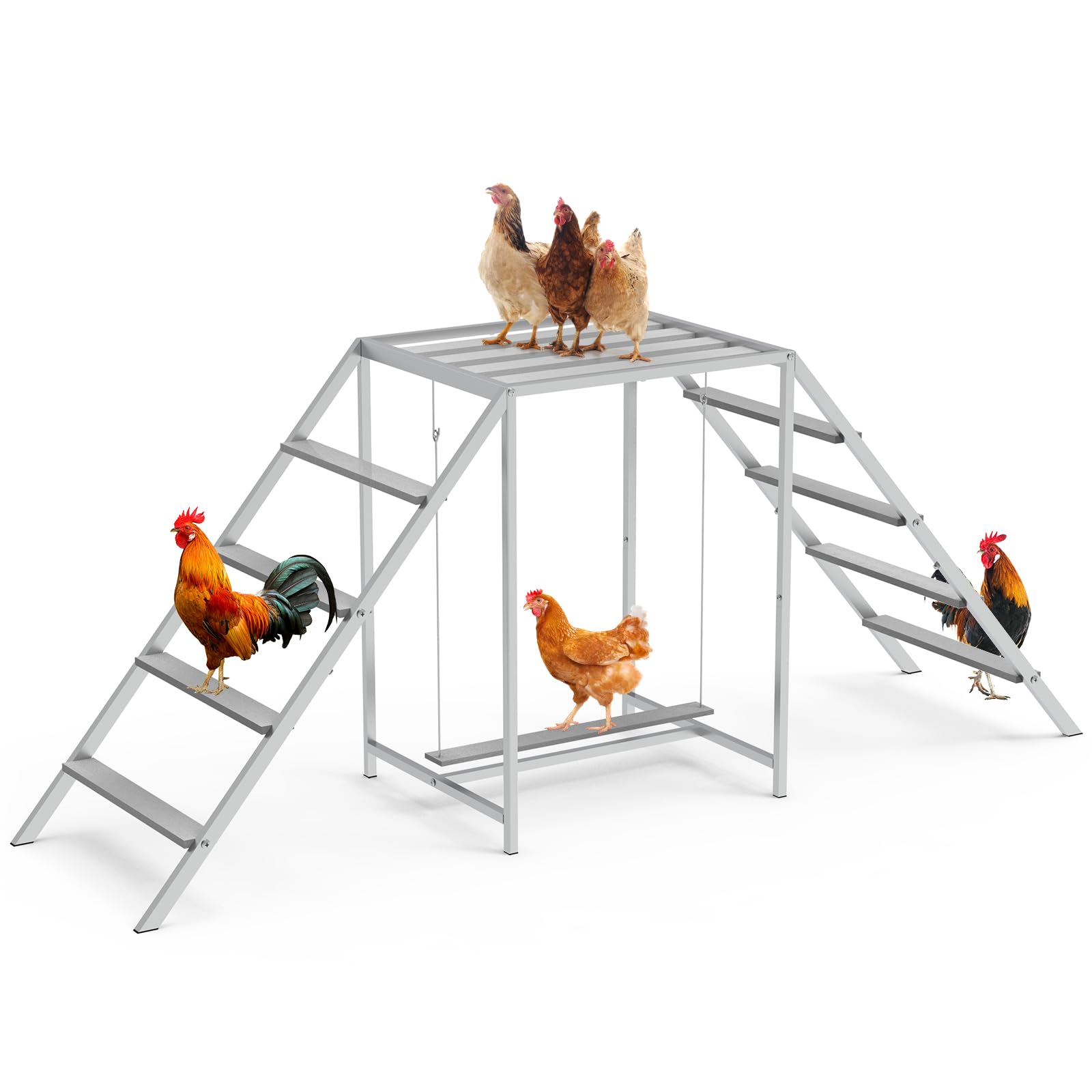 Photo 1 of Chicken Perch for Coop with Swing Set,Chicken Ladder Chicken Toys for Pet's Health & Happy,Chicken Swings for Coops,Gray