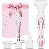 Women‘s Electric Razor 4-in-1 - Painless Hair Removal for Bikini, Face, Body & Nose, Wet & Dry Shaver with LED Display, USB-C Fast Charging, IPX6 Waterproof, Travel Gift