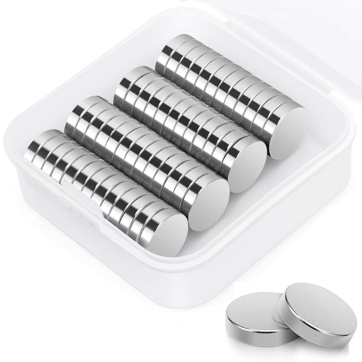 50PCS Neodymium Magnets,12mm X 3mm Round Strong Magnets for Whiteboards, Fridge, Crafts, Notice Board or Picture Magnet — image 1