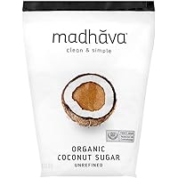 MADHAVA Organic Coconut Sugar 3 Lb. Bag (Pack of 1), Natural Sweetener, Sugar Alternative, Unrefined, Sugar for Coffee, Tea &