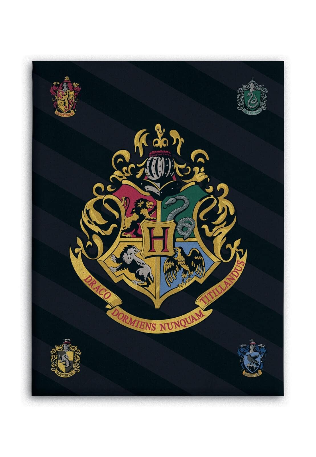 Harry Potter Hogwarts Fleece Blanket 100 x 140 cm, Black