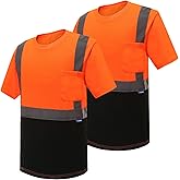 AK A-KSAFETY High Vis Reflective Work Shirt Breathable Short Sleeve Safety