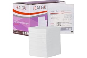 HEALQU Gauze Pads Non-Woven - 2x2 - Box of 100 Sterile Individually Packed Gauze Sponges - Super Absorbent Surgical Sponges Used Medical, Wound Dressing, Debridement, Cleaning, Prepping