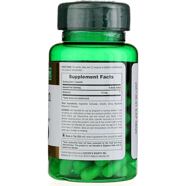 NATURE’S BOUNTY MELATONIN 10MG CAPSULES 60 EA (PACK OF 2)