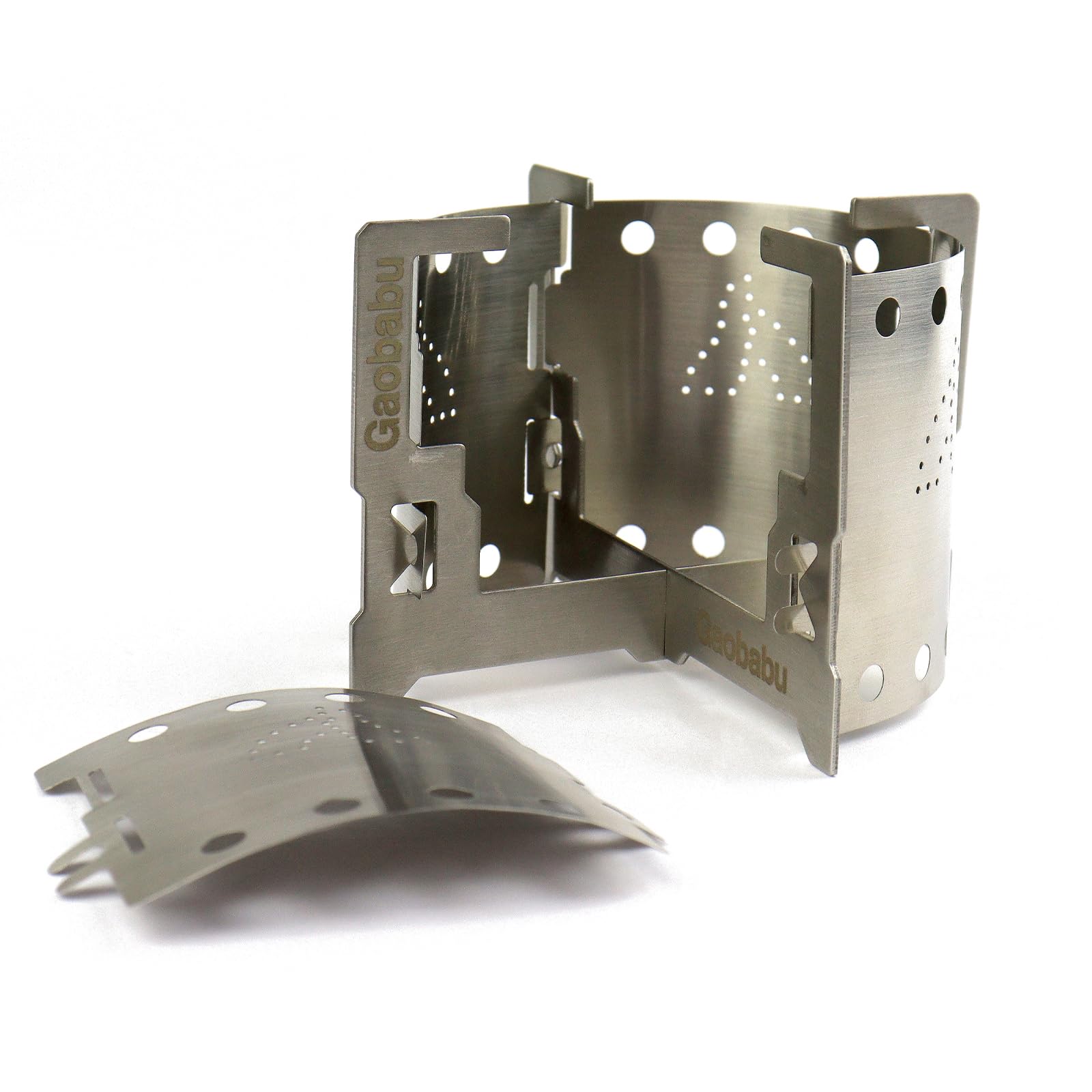 Gaobabu マルチクロス五徳＋パネル風防4Pのセット GSET-36 風防兼五徳 コンパクト ウインドスクリーン 防風 風除け 円形の風防 薄型 軽量 コンパクト スタッキング アルコールバーナー商品画像