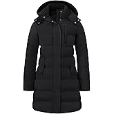 wantdo Women's Mid-Length Lightweight Puffer Jacket Warm Windproof Winter Coat