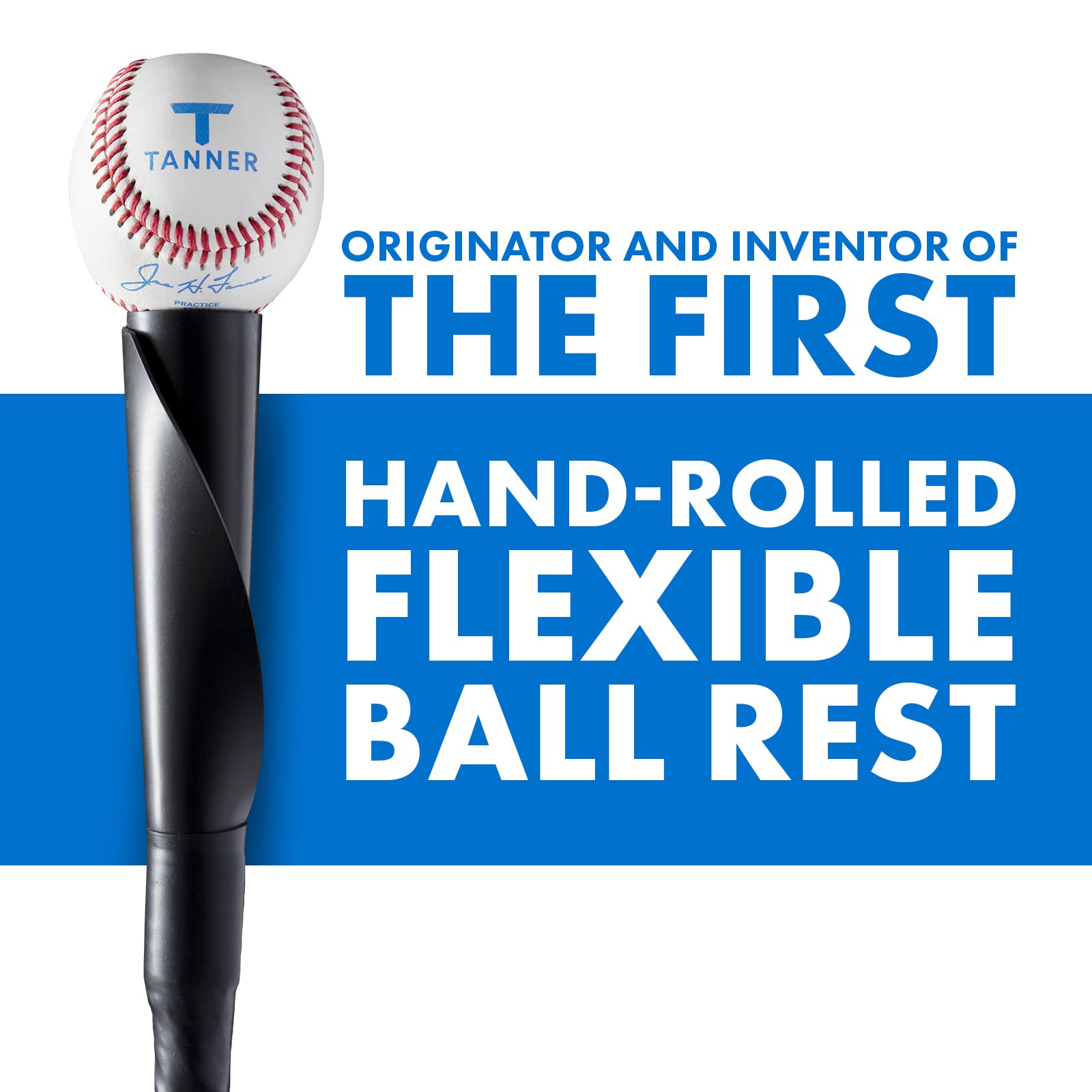 Tanner Tee The Original Batting Tee – Adjustable Pro Hitting Tee for Baseball & Softball, Steel Shaft, Composite Base, Hand-Rolled Rubber Top, 26