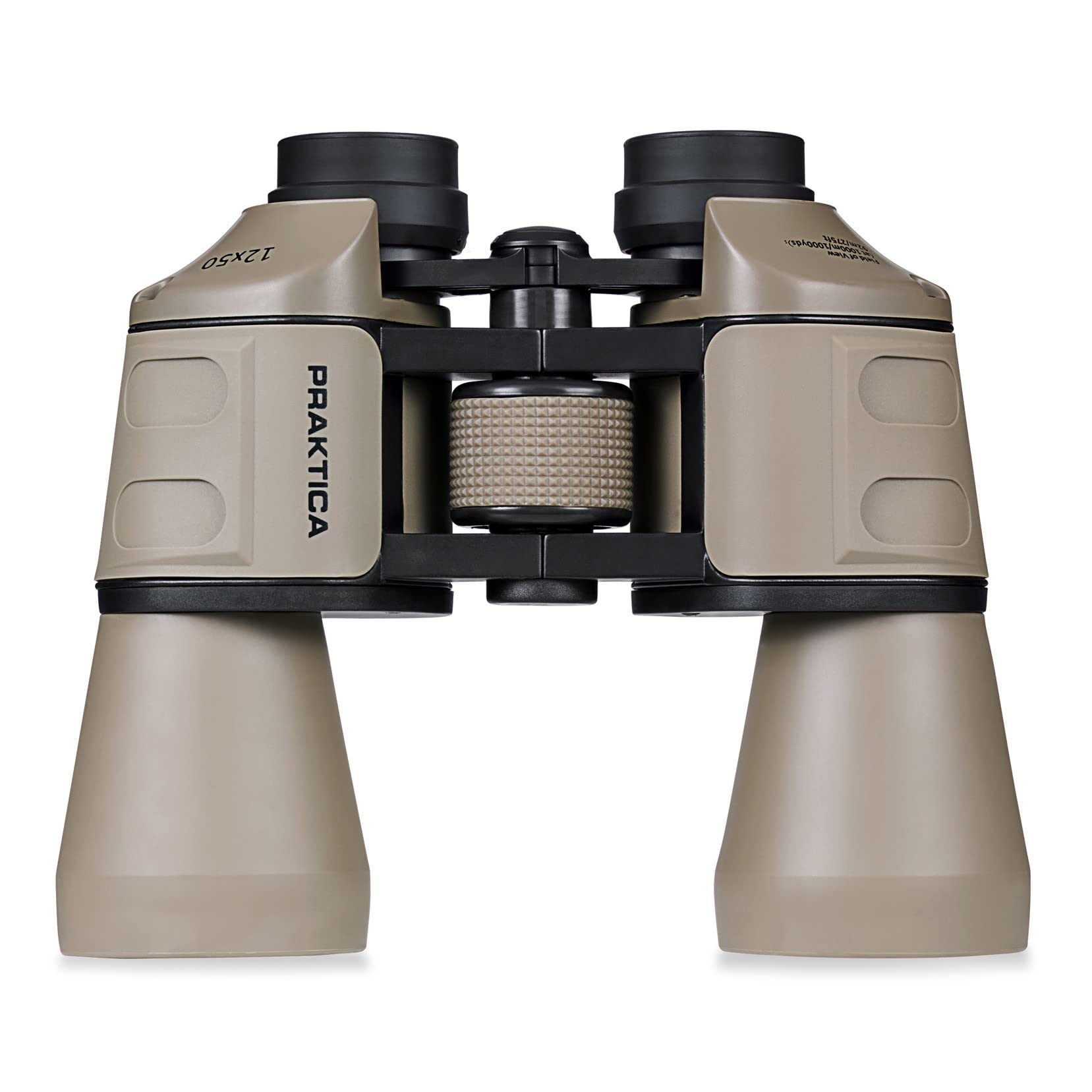 Praktica Falcon 12x50mm Porro Prism Field Sand Binoculars - Fully Coated Lenses, Sturdy Construction, Aluminium Chassis, Sharp Clear Image, Bird Watching, Sailing, Hiking, Sightseeing, Astronomy