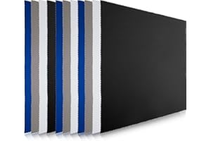 Frienda 12 Pack Large Microfiber Glass Cleaning Cloths 12 x 12 Inch Oversized Eyeglass Sunglasses Cleaning Cloths for Electronics Glasses Screens and Lenses(Black, White, Gray, Royal Blue)