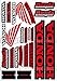 Kungfu Graphics Honda Wing Sponsor Logo Racing Sticker Sheet Universal (7.2x 10.2 inch), Red Black