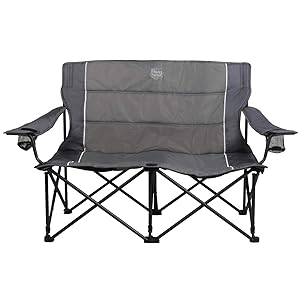 Timber Ridge Spruce Duo Loveseat Oversize Quad-Folding Camp Seat, Grey