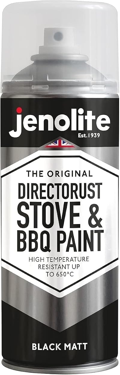JENOLITE Directorust BBQ Stove Spray Paint Black 400ml High Temp Up to 650°C