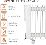 Warmlite 2000W Oil Filled Radiator 9 Fin 3 Settings Adjustable Timer WL43004YW view 2