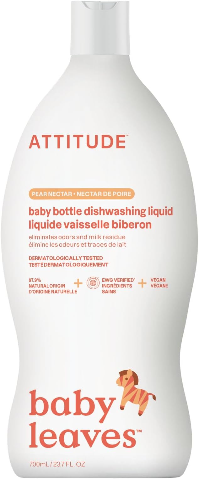 ATTITUDE Baby Dish Soap Pear Nectar 700 mL EWG Verified No Dyes Fragrance