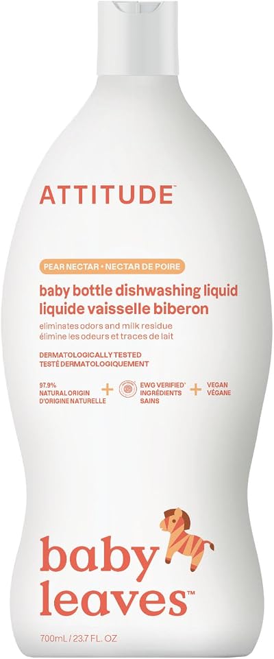 ATTITUDE Baby Dish Soap Pear Nectar 700 mL EWG Verified No Dyes Fragrance