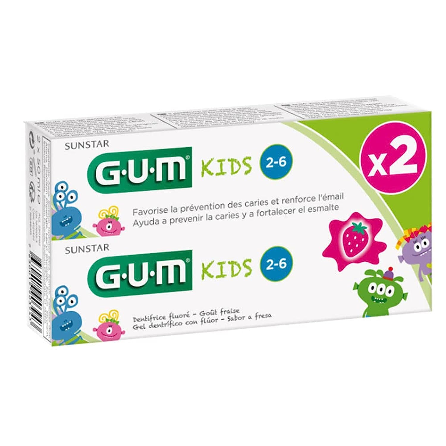 GUM Kids Fluoride Toothpaste 3 Years and + 2 x 50ml