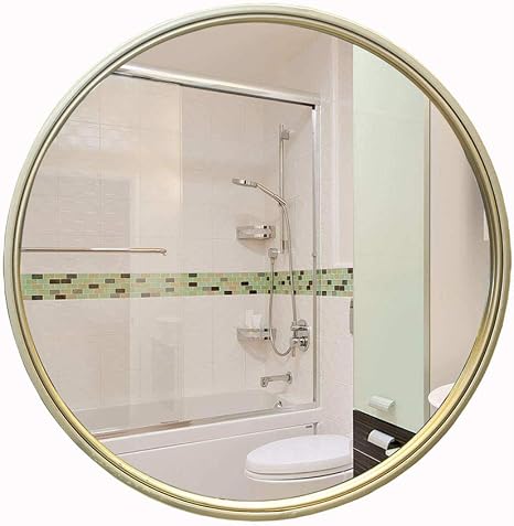Amazon Com Bathroom Mirror Jz Mirror Round Stainless Steel Frame Gold Silver 40 50 60 70cm Home Kitchen