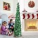 AerWo 5ft Pop Up Christmas Tinsel Tree with Stand, Gorgeous Collapsible Artificial Christmas Tree for Christmas Decorations, Green