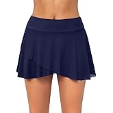 Aqua Eve Swim Skirt Swimsuit Bottom - High Waisted Bathing Suit Bottom Layer Ruffle Tummy Control Swim Skirt 2025