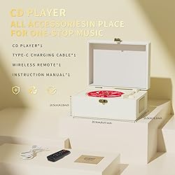 Yintiny Rechargeable Leather CD Player with