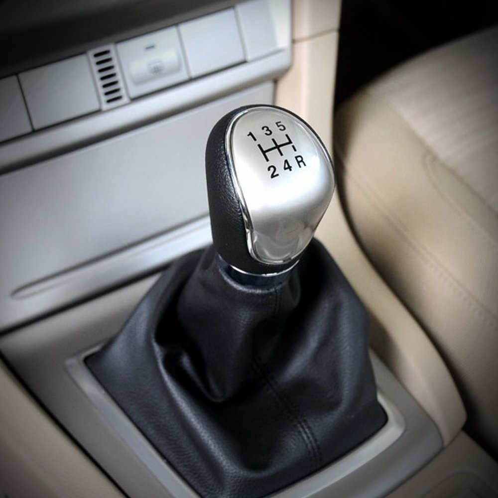5 Speed Car Gear Shift Konb Stick Gaiter Knob Silver Automotive Car Parts
