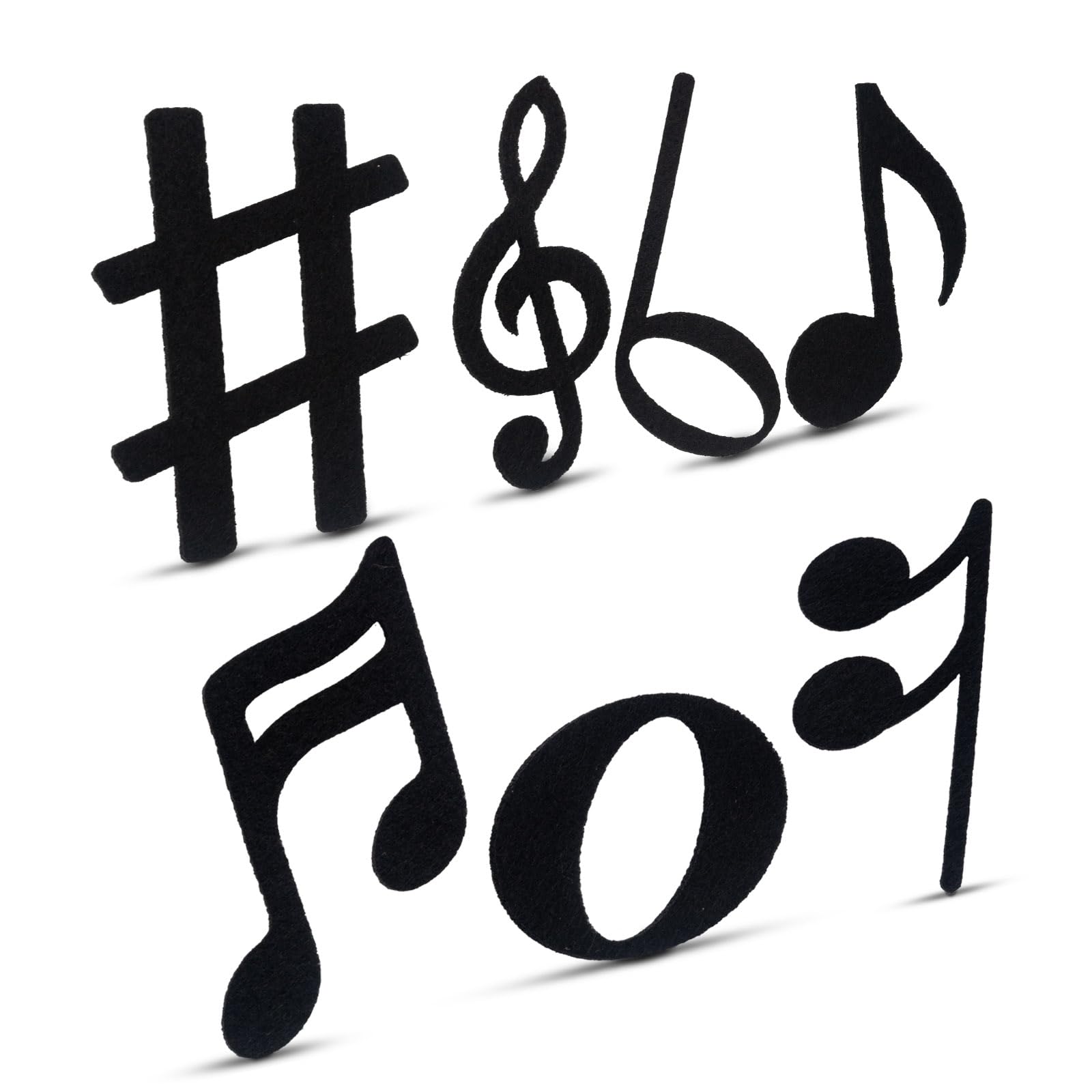 Summer-Ray 12 Sets (84pcs) Laser Cut Felt Musical Notes 3" Scrapbooking Embellishment DIY Craft 7 Designs Room Decorations