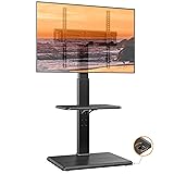 Perlegear Rolling TV Stand with Hidden Wheels, TV