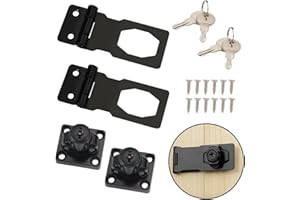 2 Pack Keyed Hasp Locks, 3 Inch Knob Lock Keyed Locking Hasp Latch, Heavy Duty Cabinet Locks with Keys, Safety Lock with Moun
