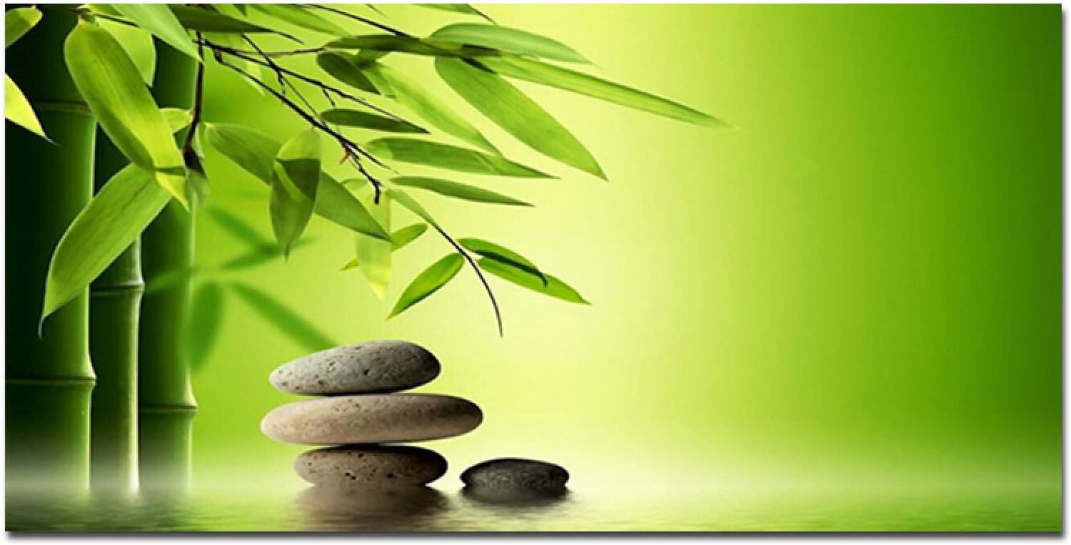 Zen Stones Bamboo Landscape Waterproof Wall Art Canvas
