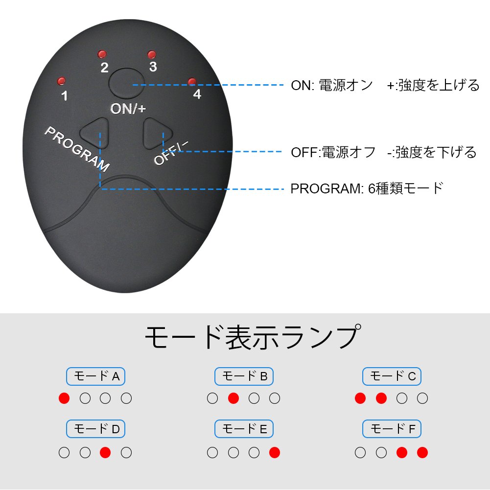 EMS 腹筋ベルト INKERSCOOP腹筋パッド 2018最新デザイン 8パッド 強化版 腹筋マシン ダイエットパッド10段階調節 6モード 電池式 多機能 男女兼用 互換パッド6枚付属 健康機械 日本語説明書