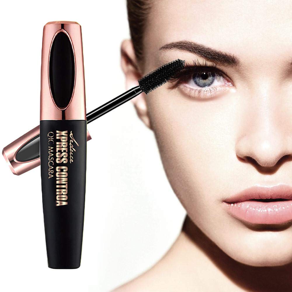 2PCS 4D Silk Fiber Eyelash Mascara Waterproof, Extra Long Lash Mascara, Lengthening and Thick, Long Lasting, Smudge-Proof, Voluminous Eyelashes, Natural Extension Mascara : Beauty