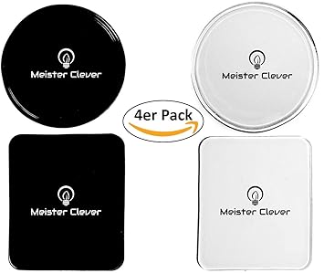 Meister Clever 4er Set Gel-Pads mit Antirutsch-Funktion | Perfekter Halt durch Nanotechnologie | Starkes Klebe-Pad | Smartpho