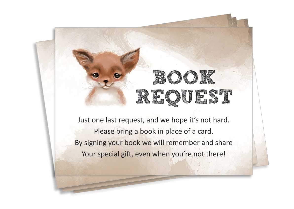 Inkdotpot 30 Fox Jungle Animals Baby Shower Book Request Cards Bring A Book Instead Of A Card Baby Shower Invitations Inserts Games