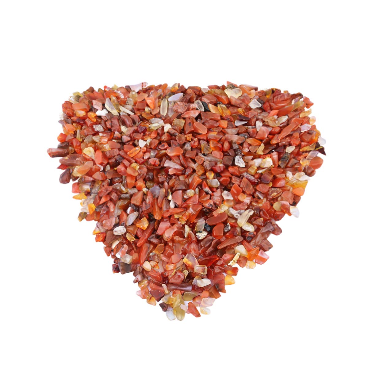 Nupuyai 0.5lb Carnelian Crystal Chip Stones, Irregular Shape Tumbled Crushed Healing Stones Quartz Rocks for Home Decor