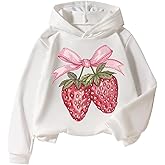 RoseSeek Girl's Graphic Long Sleeve Hooded Sweatshirt Cute Cartoon Print Pullover Hoodies Pullovers Casual Tops