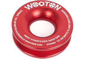 WOOTON Snatch Recovery Ring 66,000 lbs Aluminum,Snatch Block Ring Pulley for Soft Shackle ATV UTV SUV Truck Off-Road Vehicle 