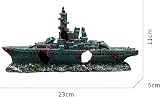 XUBX Resin Warship Aquarium Ornament 23x11x5 cm Non Toxic Shark Safe view 2